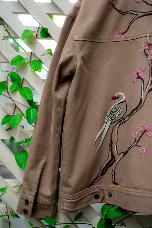 Hand embroidered Workwear Jacket- Brown