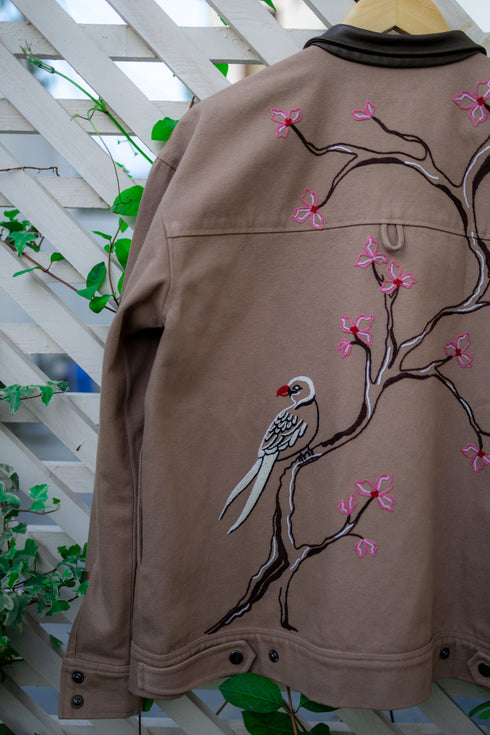 Hand embroidered Workwear Jacket- Brown