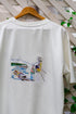 White Embroidered T-Shirt- Flower Man