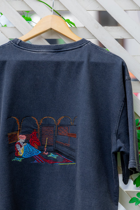 Black Embroidered T-Shirt- The Artisan