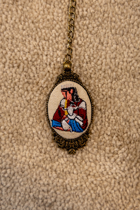 A girl & her lamb Charm