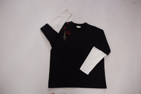 Black Embroidered T-Shirt