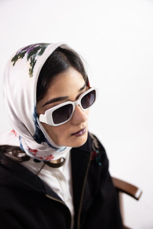 Zen Silk Scarf- White