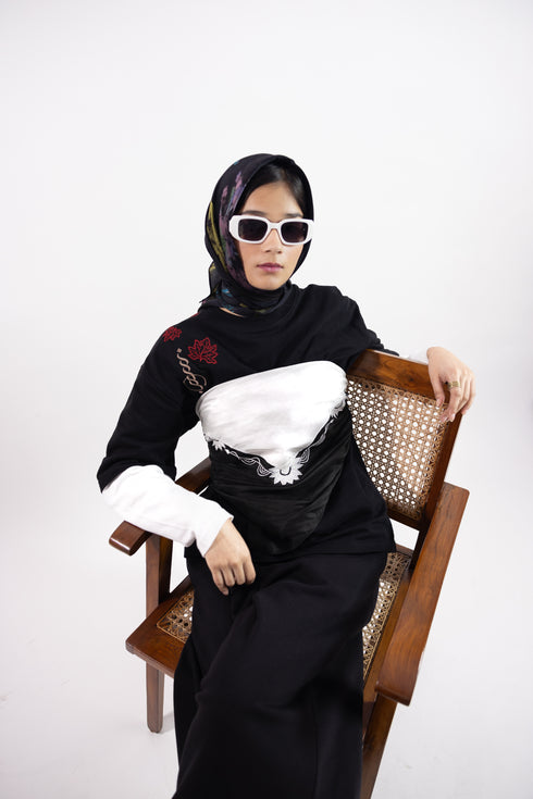 Black Embroidered T-Shirt