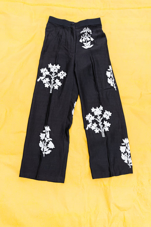 Bayan Hand-Embroidered Black Pant