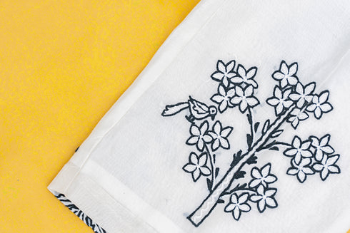 Bayan Hand-Embroidered White Pant